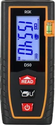 Лазерный дальномер RGK D50, 2 класс лазера, 635нм, луч красный, с поверкой [755634]