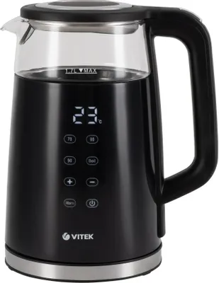Чайник электрический Vitek VT-8827, 1.7л, стекло/металл