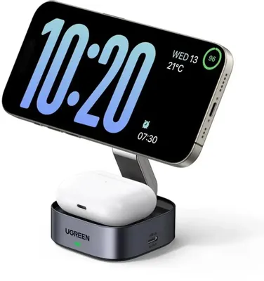 Беспроводное зарядное устройство UGREEN W526,  USB-C, USB-C, 20Вт, 3A, серый [35278]