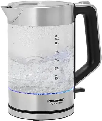 Чайник электрический Panasonic NC-K201STR, 1.7л, стекло/металл/пластик
