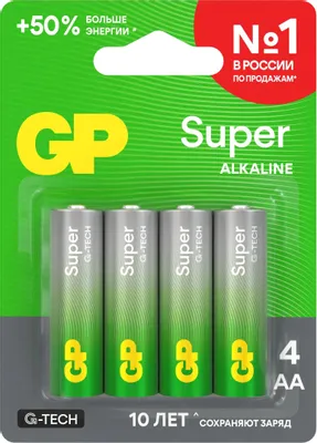 AA Батарейка GP Super Alkaline 15A LR6,  4 шт.