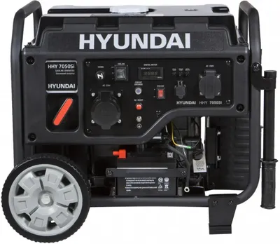 Бензиновый генератор Hyundai HHY 7050Si, 220 В, 5.5кВт, на колёсах