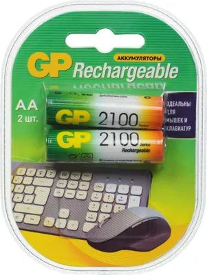 AA Аккумуляторная батарейка GP 210AAHC,  2 шт. 2100мAч