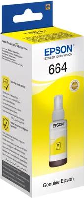 Чернила Epson 664 C13T66444A, для Epson, 70мл, желтый