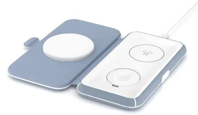 Беспроводное зарядное устройство LYAMBDA LMS301_BL,  USB-C, 15Вт, 2.5A, голубой