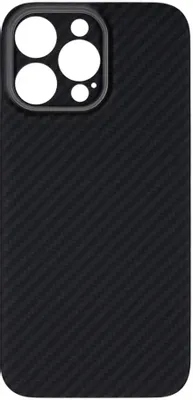 Чехол (клип-кейс) KONDIJAN Carbon, для Apple iPhone 16 Pro Max, черный/серый [kjcr-iph-16-pro-max-ms-blk]