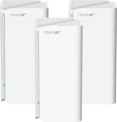 Бесшовный Mesh роутер TENDA MX21 Pro,  Wi-Fi 6E,  AXE5700,  2.4/5/6ГГц, 2 LAN,  1 WAN/LAN, белый, 3 шт. в комплекте