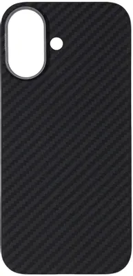 Чехол (клип-кейс) KONDIJAN Carbon, для Apple iPhone 17, черный/серый [kjcr-iph-17-ms-blk]