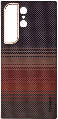 Чехол (клип-кейс) KONDIJAN Carbon, для Samsung Galaxy S23 Ultra, коричневый [kjcr-sam-s23-ul-sst-ms-brn]