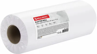 Бумага BRAUBERG 110452, для плоттера, 297мм х 175м, втулка 76мм, 80г/м2, белый