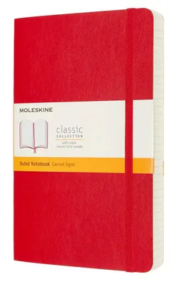Блокнот Moleskine Classic Soft Expended,  400стр,  в линейку,  мягкая обложка,  красный [qp616expf2]