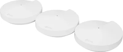 Бесшовный Mesh роутер TP-LINK Deco M5,  Wi-Fi 5,  AC1300,  2.4/5ГГц, 2 WAN/LAN, белый, 3 шт. в комплекте [deco m5(3-pack)]
