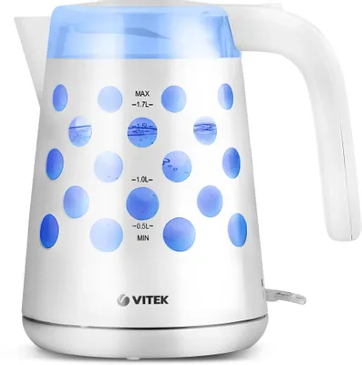 Чайник электрический Vitek VT-7048, 1.7л, пластик