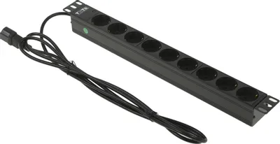 Блок распределения питания LanMaster TWT-PDU19-10A9P4-3.0,  горизонт.размещ.,  SchukoХ9,  Тип вход. тока 10A,  3м