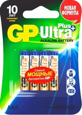AAA Батарейка GP Ultra Plus Alkaline 24AUPNEW-2CR4,  4 шт.