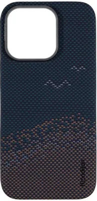 Чехол (клип-кейс) KONDIJAN Carbon, для Apple iPhone 16 Pro, синий [kjcr-iph-16-pro-birds-ms-blu]