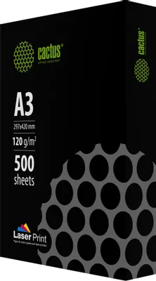 Бумага Cactus LaserPrint CS-LPA3120500, A3, для лазерной печати, 500л, 120г/м2, белый