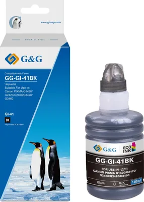 Чернила G&G GG-GI-41BK, для Canon, 140мл, черный