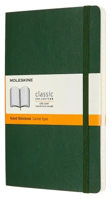 Блокнот Moleskine Classic Soft,  192стр,  в линейку,  мягкая обложка,  зеленый [qp616k15]