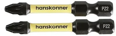 Бита HANSKONNER HPZ2-50-2T,  шестигранный (1/4HEX - E),  2шт