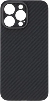 Чехол (клип-кейс) KONDIJAN Carbon, для Apple iPhone 15 Pro Max, черный/серый [kjcr-iph-15-pro-max-ms-blk]
