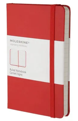 Блокнот Moleskine Classic,  192стр,  в линейку,  твердая обложка,  красный [mm710r]