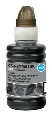 Чернила Cactus CS-I-3YM61BK №305, для HP, 100мл, черный