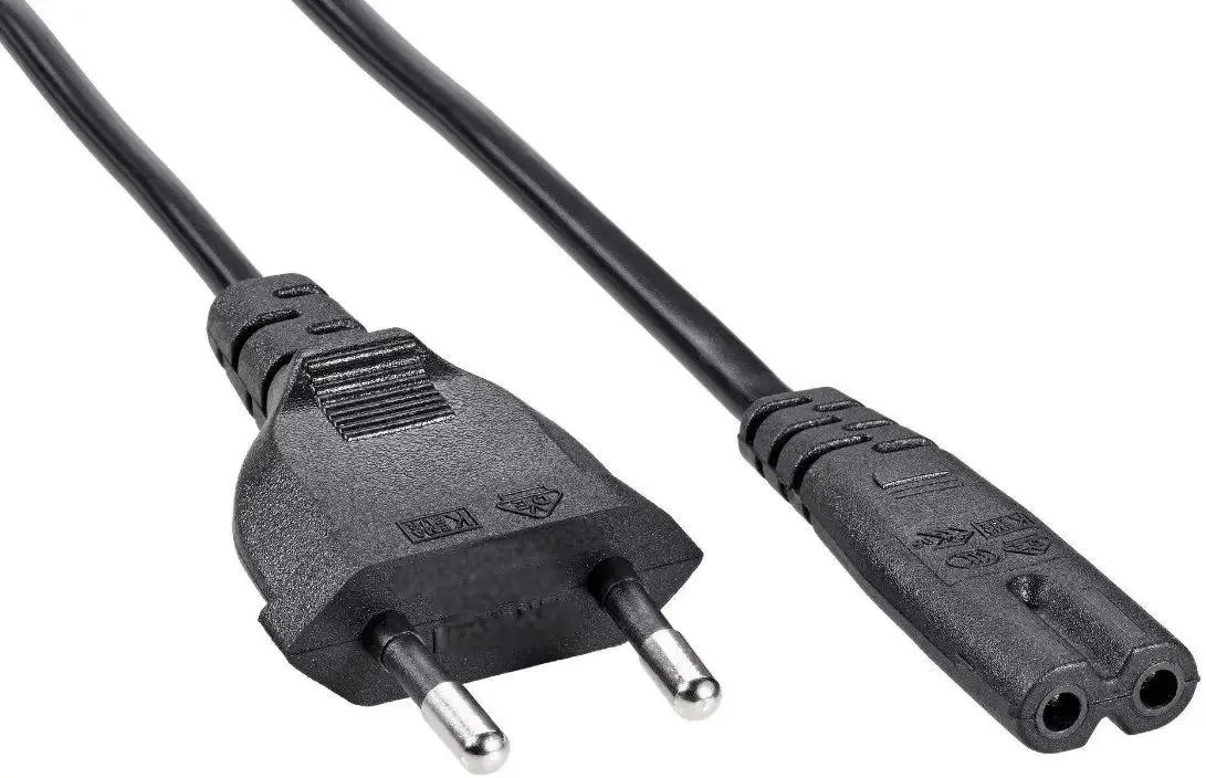 Кабель питания PREMIER 5-180,  IEC C7 (2-pin) (прямой) -  Евровилка (прямой),  плоский,  1.5м,  Bulk,  черный [5-180(0.5) 1.5]
