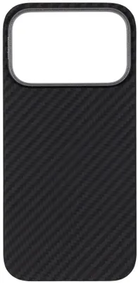 Чехол (клип-кейс) KONDIJAN Carbon, для Apple iPhone 17 Pro, черный/серый [kjcr-iph-17-pro-ms-blk]