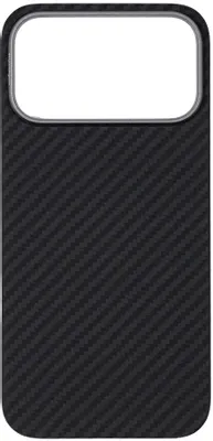 Чехол (клип-кейс) KONDIJAN Carbon, для Apple iPhone 17 Pro Max, черный/серый [kjcr-iph-17-pro-max-ms-blk]
