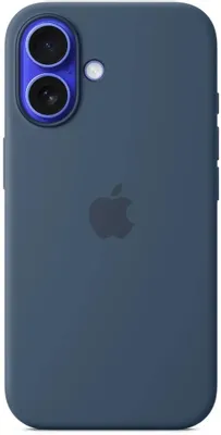 Чехол (клип-кейс) Apple Silicone Case, Denim,  для Apple iPhone 16, синий [myy23zm/a]