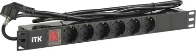 Блок распределения питания ITK PH12-6D1-P,  горизонт.размещ.,  SchukoХ6,  Тип вход. тока 16A,  2м