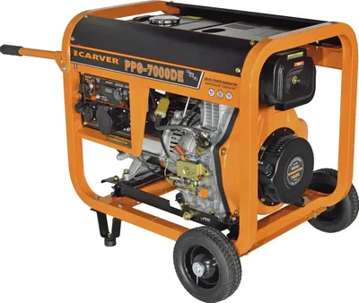 Дизельный генератор CARVER PPG- 7000DE, 220/12 В, 5.5кВт, на колёсах с АКБ [01.020.00023]