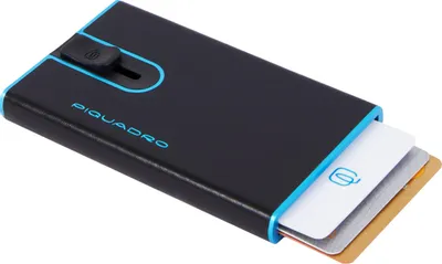 Чехол для кредитных карт Piquadro Blue Square PP4825B2BLR/N, кожа натуральная, черный