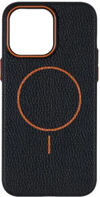 Чехол (клип-кейс) ZIBELINO ECO-Leather, для Apple iPhone 14 Pro Max, черный [zms-apl-14-pro-max-el-blkorg]