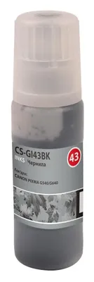 Чернила Cactus CS-GI43BK GI-43, для Canon, 60мл, черный