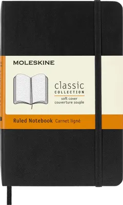 Блокнот Moleskine Classic Soft,  192стр,  в линейку,  мягкая обложка,  черный [qp611]