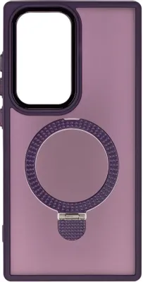 Чехол (клип-кейс) ZIBELINO Ring Stand Matte, для Samsung Galaxy S24 Ultra, фиолетовый [zrs-sam-s24-ul-mt-pur]