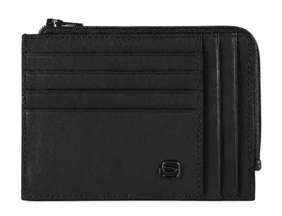 Чехол для кредитных карт Piquadro Black Square PU1243B3R/N, кожа натуральная, черный