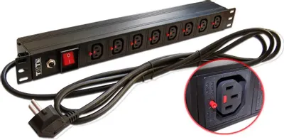 Блок распределения питания LanMaster TWT-PDU-10A8C3L-3.0,  горизонт.размещ.,  C13Х8,  Тип вход. тока 10A,  3м