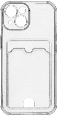 Чехол (клип-кейс) ZIBELINO Silicone Card Holder, для Apple iPhone 15, прозрачный [zsch-iph-15-cam-trn]