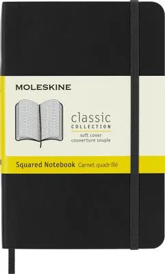 Блокнот Moleskine Classic Soft,  192стр,  в клеточку,  мягкая обложка,  черный [qp612]