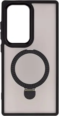 Чехол (клип-кейс) ZIBELINO Ring Stand Matte, для Samsung Galaxy S24 Ultra, черный [zrs-sam-s24-ul-mt-blk]