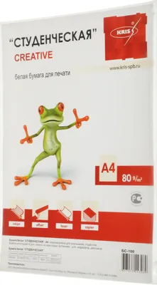 Бумага Creative A4, офисная, 100л, 80г/м2, белый, покрытие матовое [бс-100]
