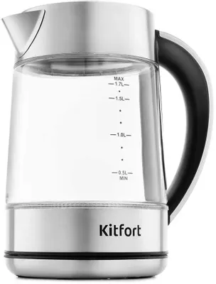 Чайник электрический KitFort KT-690, 1.7л, стекло/металл/пластик