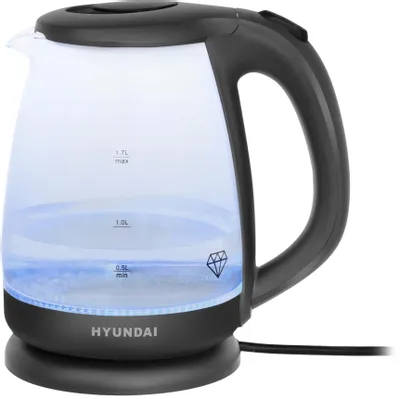 Чайник электрический Hyundai HYK-G1003, 1.7л, стекло/пластик