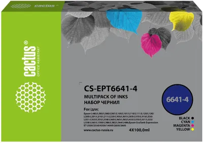 Чернила Cactus CS-EPT6644 T6644, для Epson, 100мл, желтый
