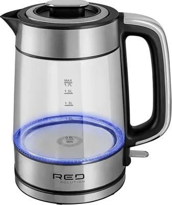 Чайник электрический RED SOLUTION G104, 1.7л, стекло/металл/пластик