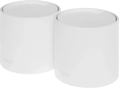 Бесшовный Mesh роутер TP-LINK DECO X50(2-PACK),  Wi-Fi 6,  AX3000,  2.4/5ГГц, 3 WAN/LAN, белый, 2 шт. в комплекте