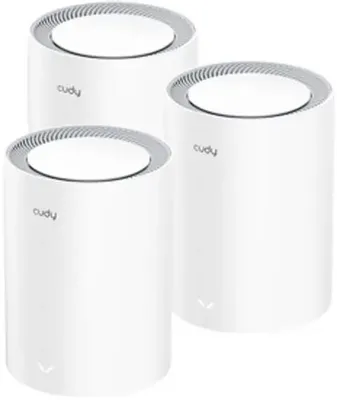 Бесшовный Mesh роутер CUDY M1800,  Wi-Fi 6,  AX1800,  2.4/5ГГц, 1 LAN,  белый, 3 шт. в комплекте [m1800(3-pack)]